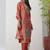 Orange fancy crust top embroidered salwar suit