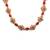 Red kemp studded sleek flower necklace set