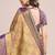 beige kanjivaram silk blend saree with blouse