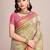 green kanjivaram silk blend saree with blouse
