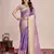 purple kanjivaram silk blend saree with blouse