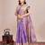 purple kanjivaram silk blend saree with blouse