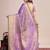 purple kanjivaram silk blend saree with blouse
