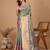 blue silk blend rich zari weave saree 
