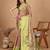 green silk blend rich zari weave saree 