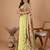 green silk blend rich zari weave saree 