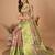 green silk blend rich zari weave saree 