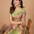 green silk blend rich zari weave saree 