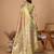 green silk blend rich zari weave saree 