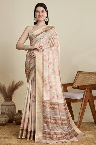 beige soft butti jacquard work cotton saree