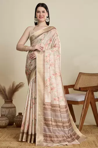beige soft butti jacquard work cotton saree