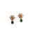 Multicolor kemp studded sleek flower necklace set