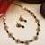 Green kemp studded sleek flower necklace set