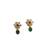 Green kemp studded sleek flower necklace set