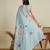 sky blue soft butti jacquard work cotton saree