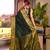 green banarasi woven saree with blouse