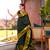 green banarasi woven saree with blouse