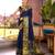navy blue banarasi woven saree with blouse