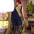 navy blue banarasi woven saree with blouse
