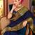 navy blue banarasi woven saree with blouse