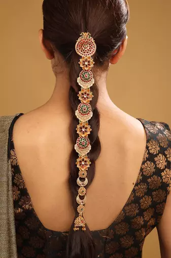 Traditional multicolor pushp jada billai