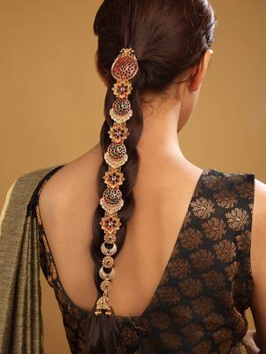 Traditional multicolor pushp jada billai 3