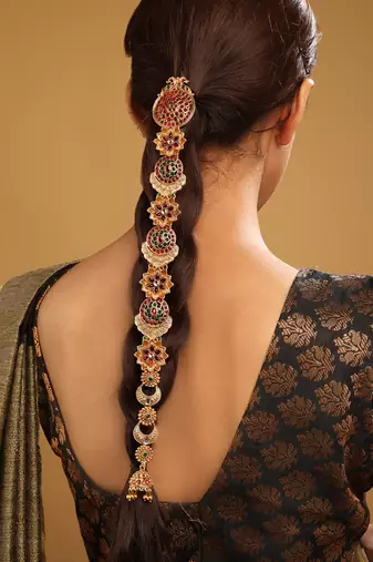 Traditional multicolor pushp jada billai