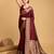 maroon banarasi soft woven saree with blouse
