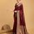 maroon banarasi soft woven saree with blouse