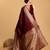 maroon banarasi soft woven saree with blouse