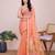 peach soft cotton woven saree with blouse