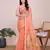 peach soft cotton woven saree with blouse