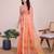 peach soft cotton woven saree with blouse