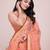 peach soft cotton woven saree with blouse