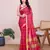 pink soft cotton woven saree with blouse