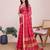 pink soft cotton woven saree with blouse
