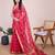 pink soft cotton woven saree with blouse
