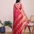 pink soft cotton woven saree with blouse