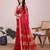 red soft cotton woven saree with blouse