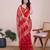 red soft cotton woven saree with blouse