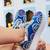 Blue sudede mirror work sneakers