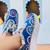 Blue sudede mirror work sneakers