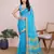sky blue soft cotton woven saree with blouse