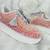 Light pink suede threads, beads & nakshi work sneakers
