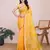 yellow soft cotton woven saree with blouse