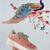 Light pink suede threads, beads & nakshi work sneakers