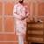 Men pink embroidered viscose blend tie-dye kurta with mirror buti