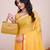 yellow soft cotton woven saree with blouse