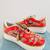 Red suede thread, nakshi & zari work sneakers