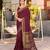 maroon soft cotton woven saree with blouse